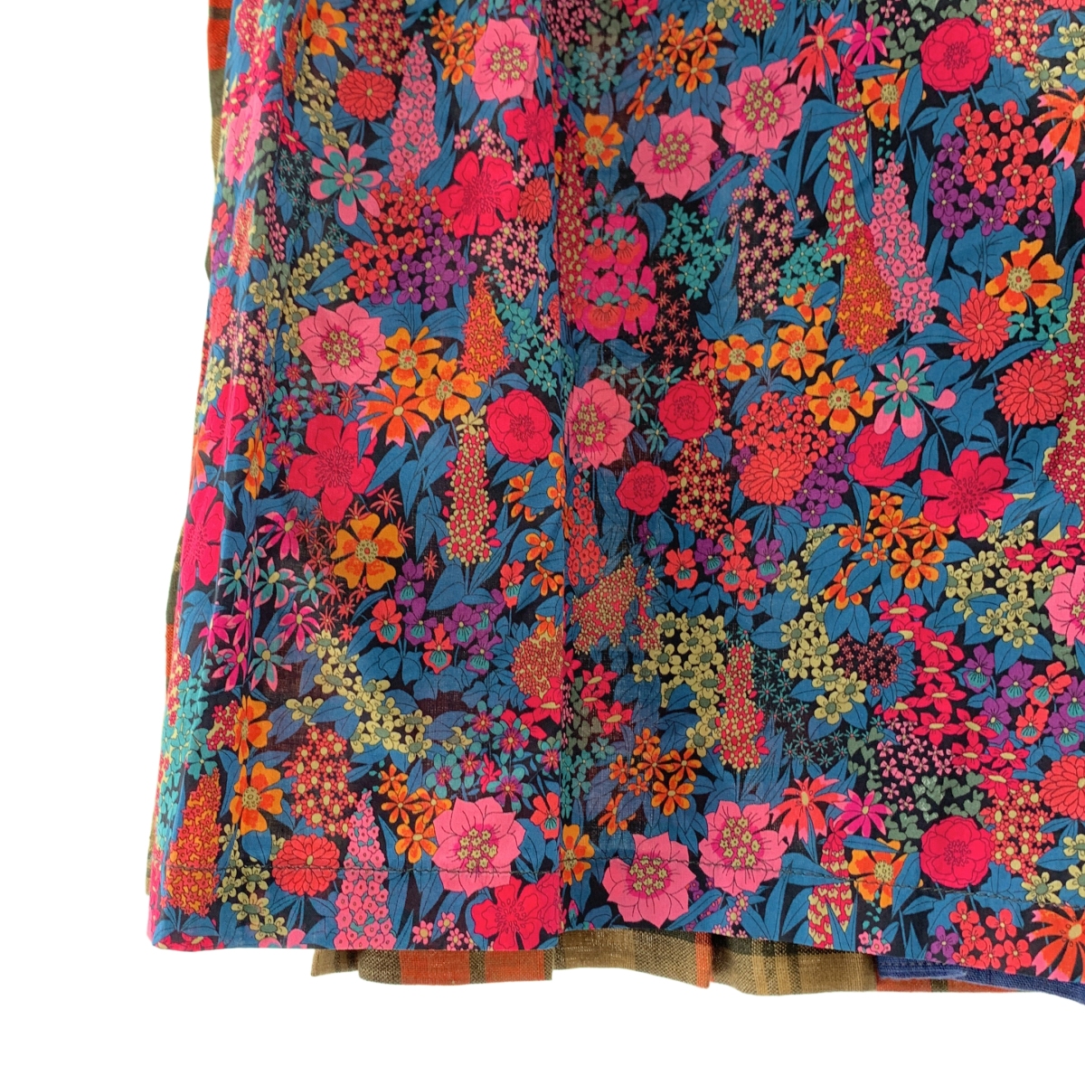 O'NEIL OF DUBLIN / オニールオブダブリン × LIBERTY / 異素材 総柄 プリーツ ラップスカート