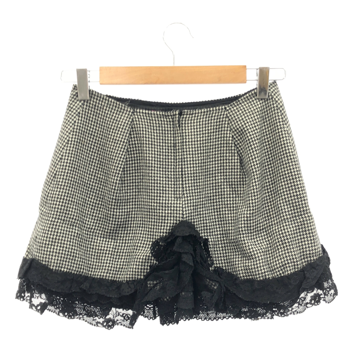 JUNYA WATANABE MAN PINK / ジュンヤワタナベマンピンク ウール 千鳥格子 レース ミニスカート