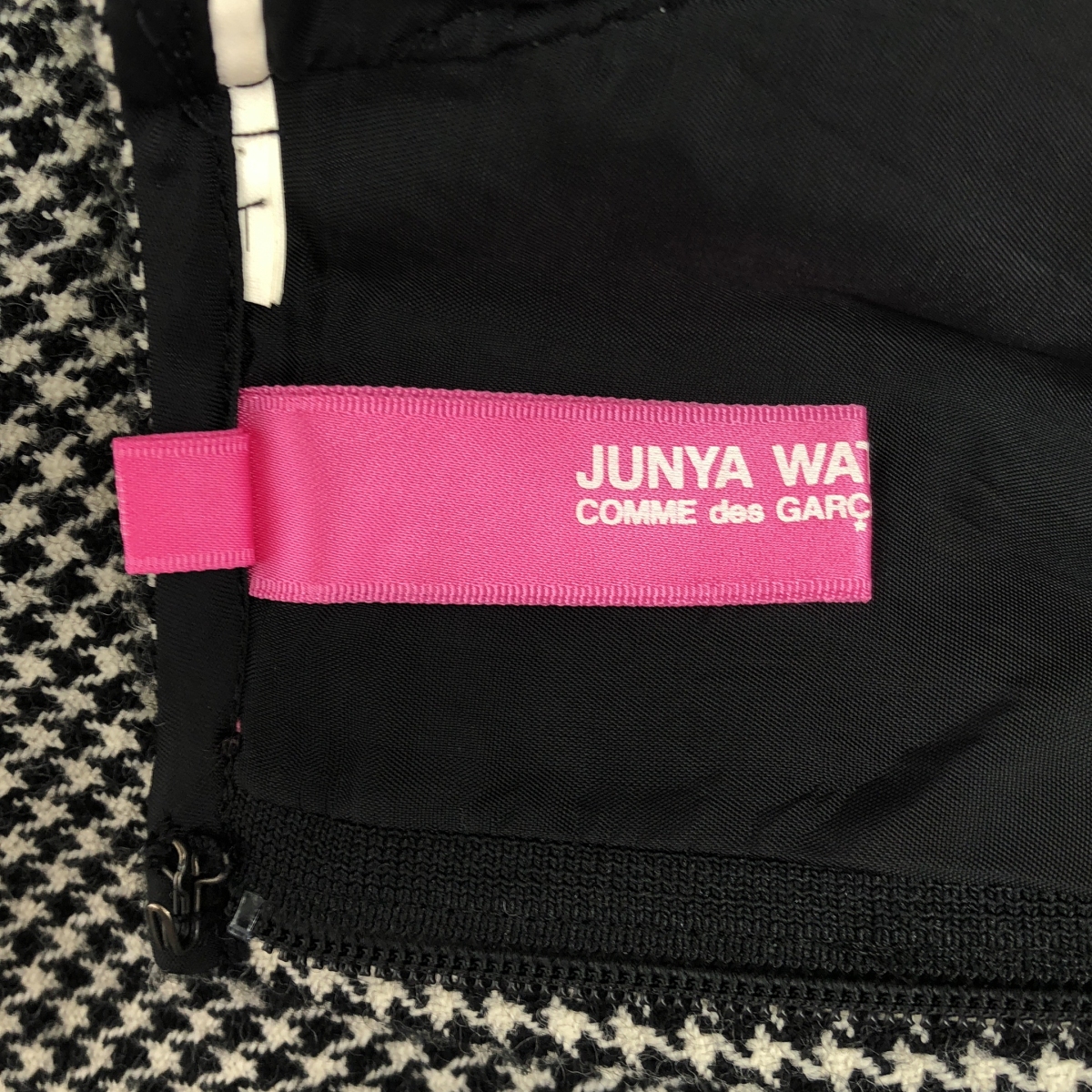 JUNYA WATANABE MAN PINK / ジュンヤワタナベマンピンク ウール 千鳥格子 レース ミニスカート