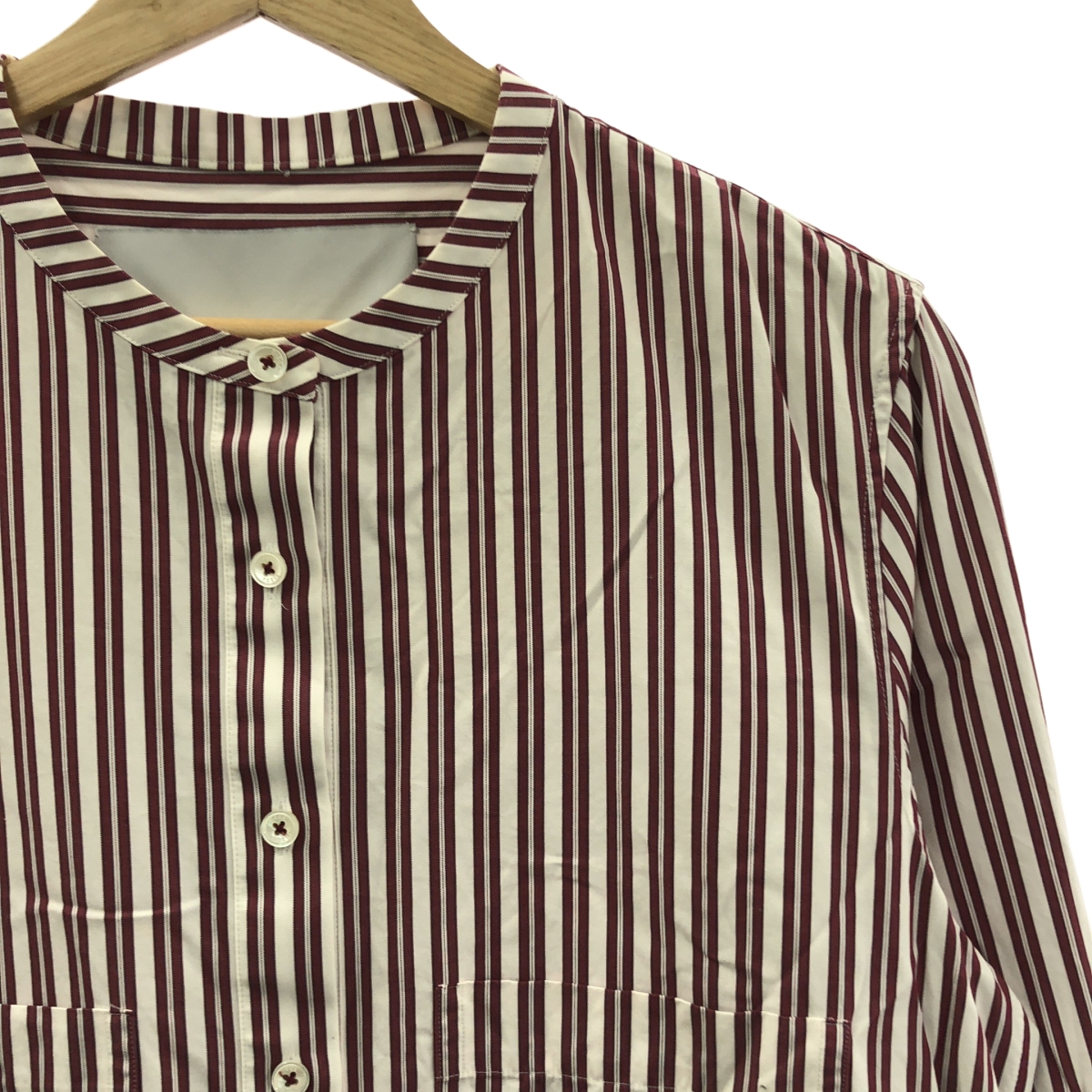 TICCA / ティッカ ストライプ バンドカラー シャツワンピース