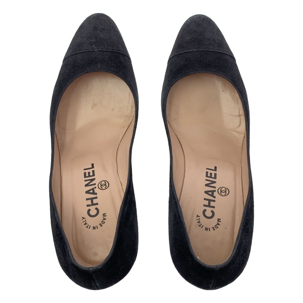 CHANEL / シャネル スエードレザー ラウンドトゥ ココマーク ヒールパンプス