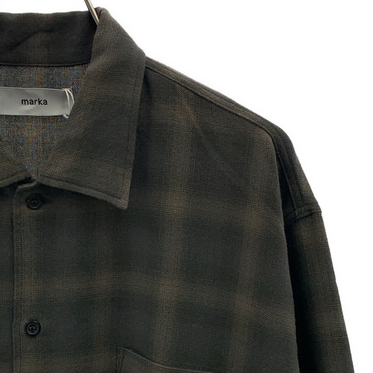 marka / マーカ DOUBLE POCKET OPEN COLLAR L/S SHIRT チェック シャツ