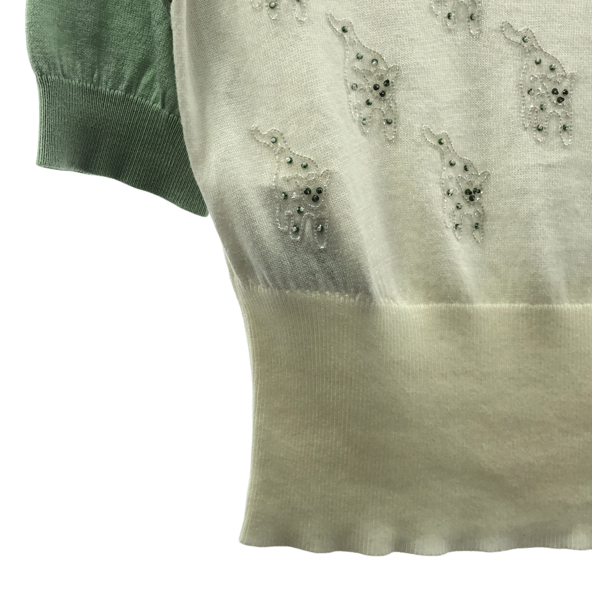 miu miu / ミュウミュウ ビーズ アニマル デザイン 半袖 ニット