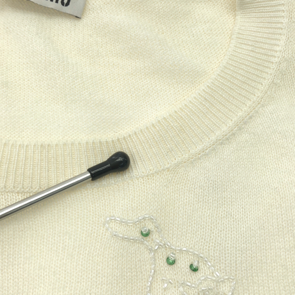 miu miu / ミュウミュウ ビーズ アニマル デザイン 半袖 ニット