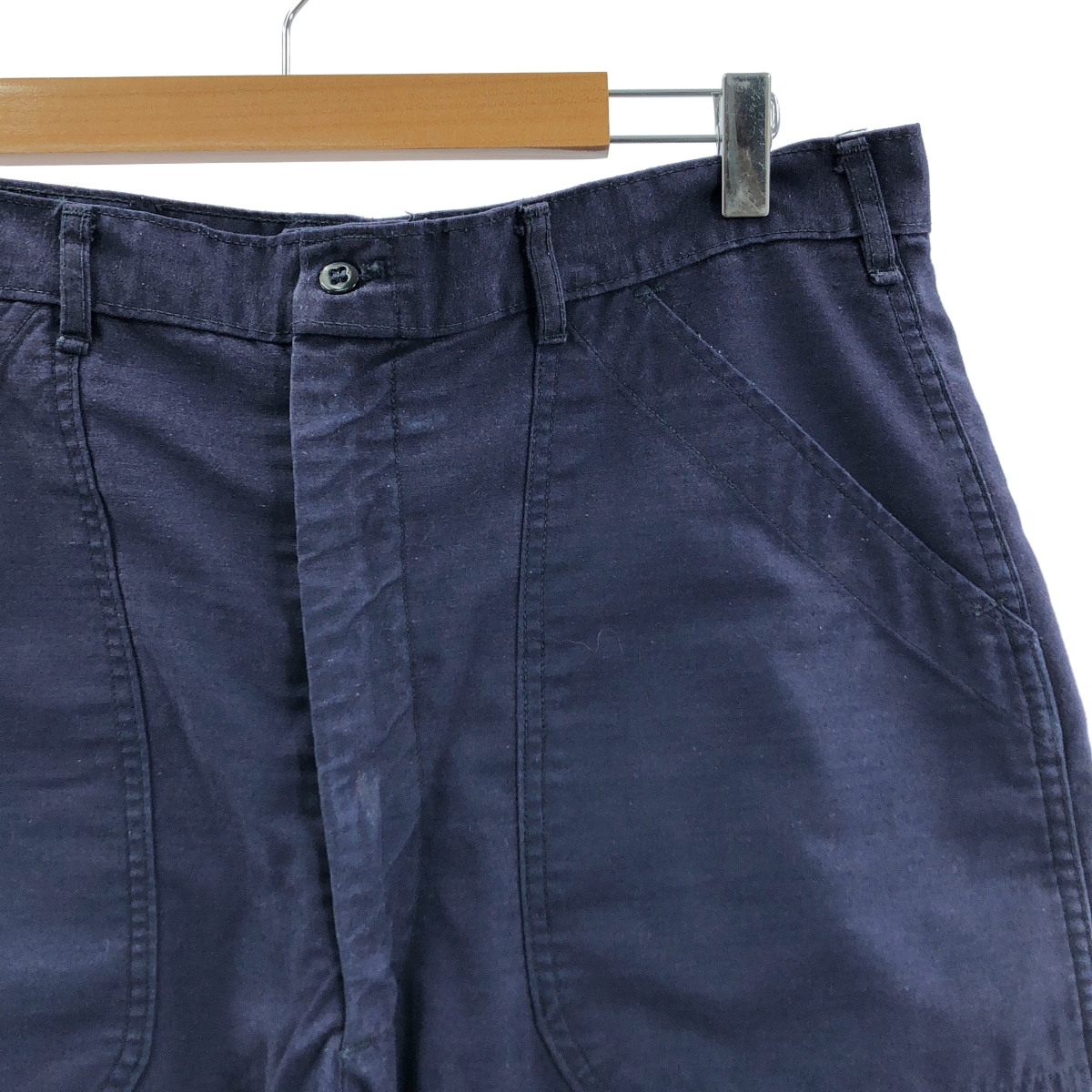 U.S. NAVY / アメリカ軍 1970s ヴィンテージ DARK BLUE UTILITY TROUSERS バックサテン ベイカーパンツ