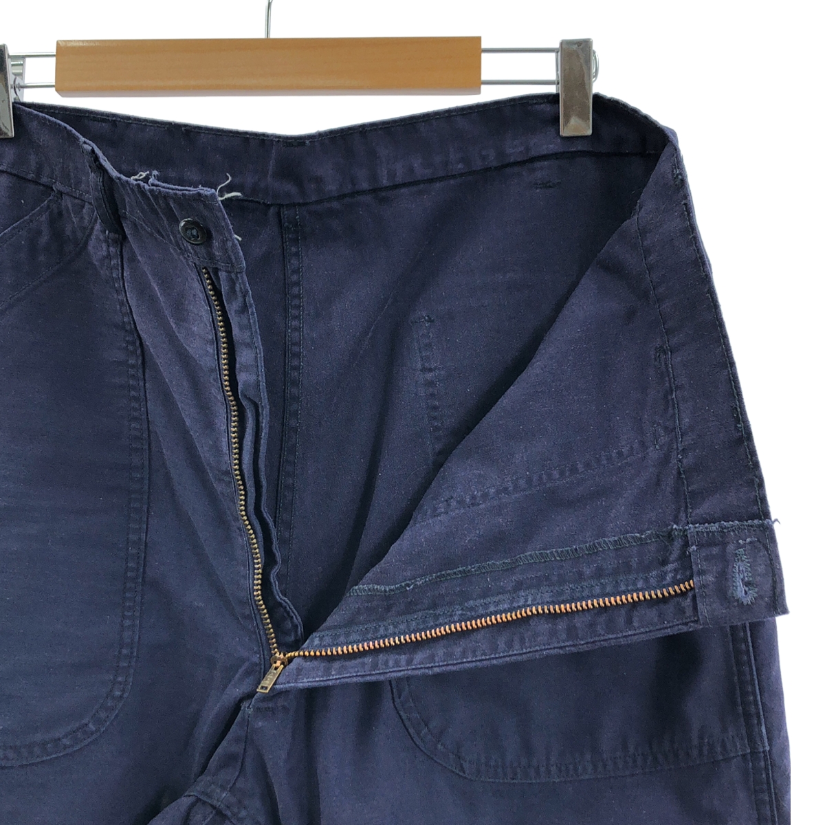 U.S. NAVY / アメリカ軍 1970s ヴィンテージ DARK BLUE UTILITY TROUSERS バックサテン ベイカーパンツ