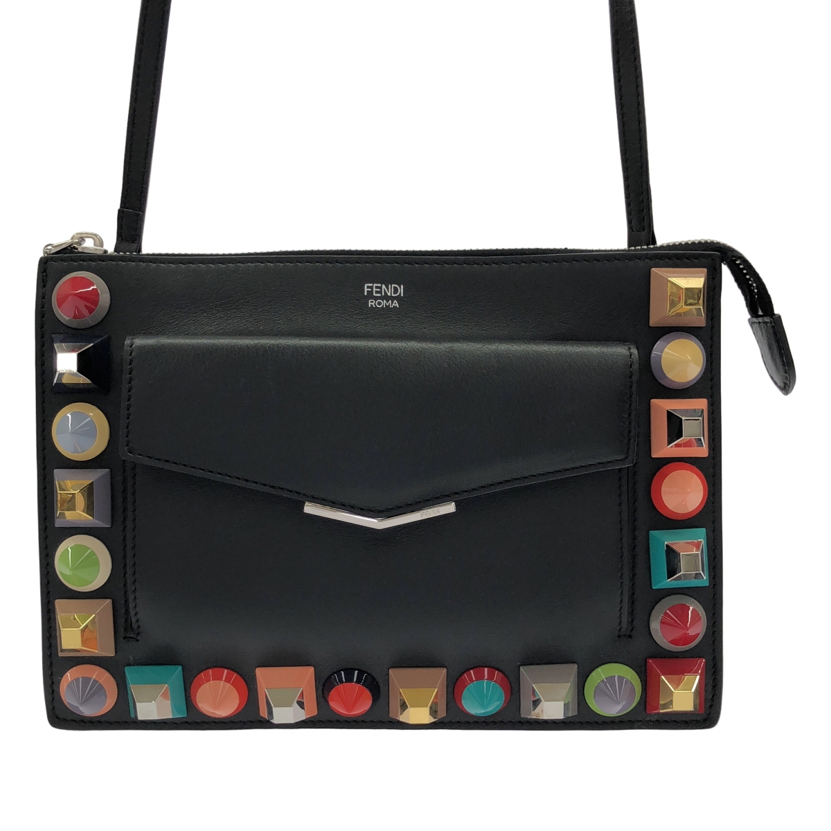 FENDI / フェンディ トゥージュール マルチスタッズ レザー ショルダーバッグ