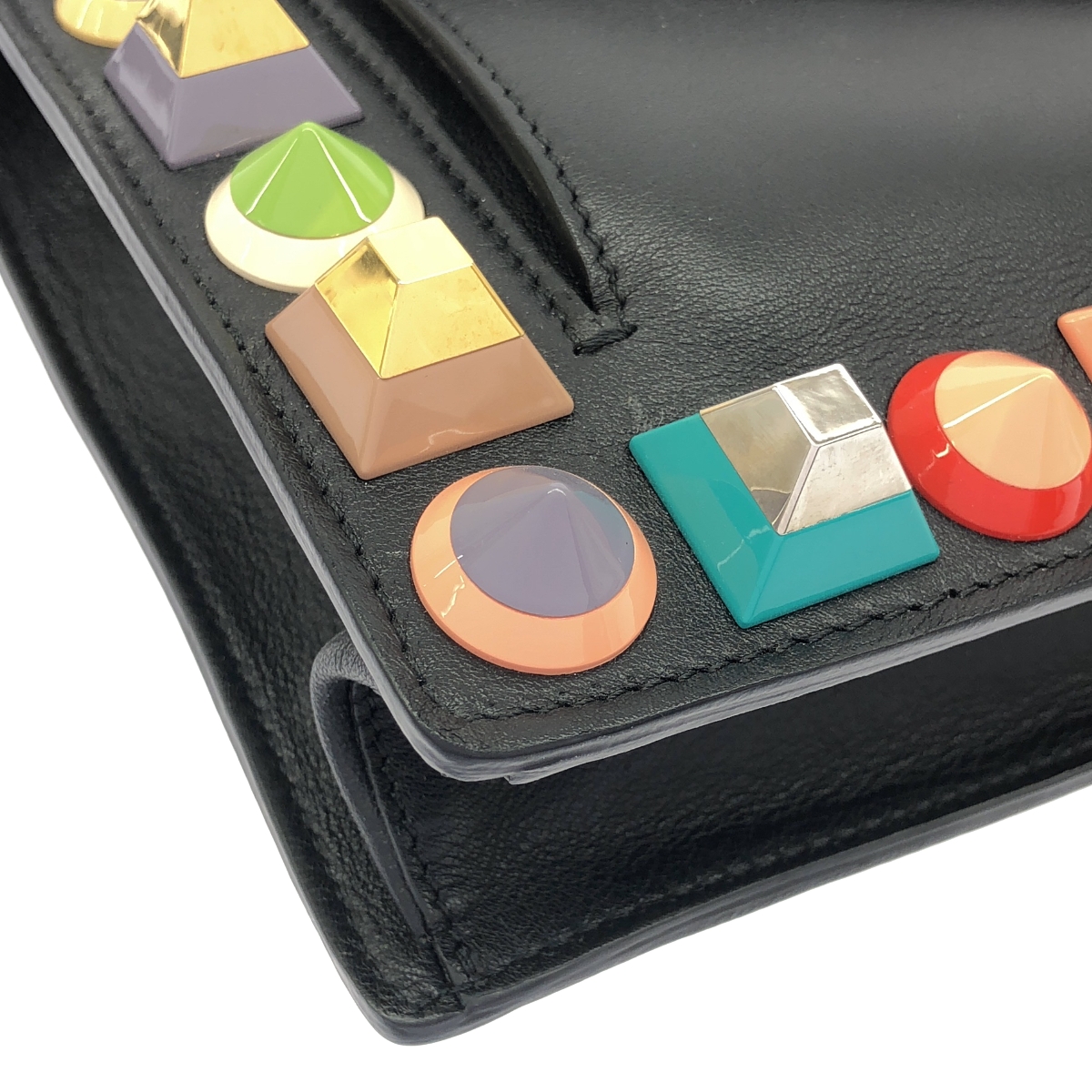 FENDI / フェンディ トゥージュール マルチスタッズ レザー ショルダーバッグ