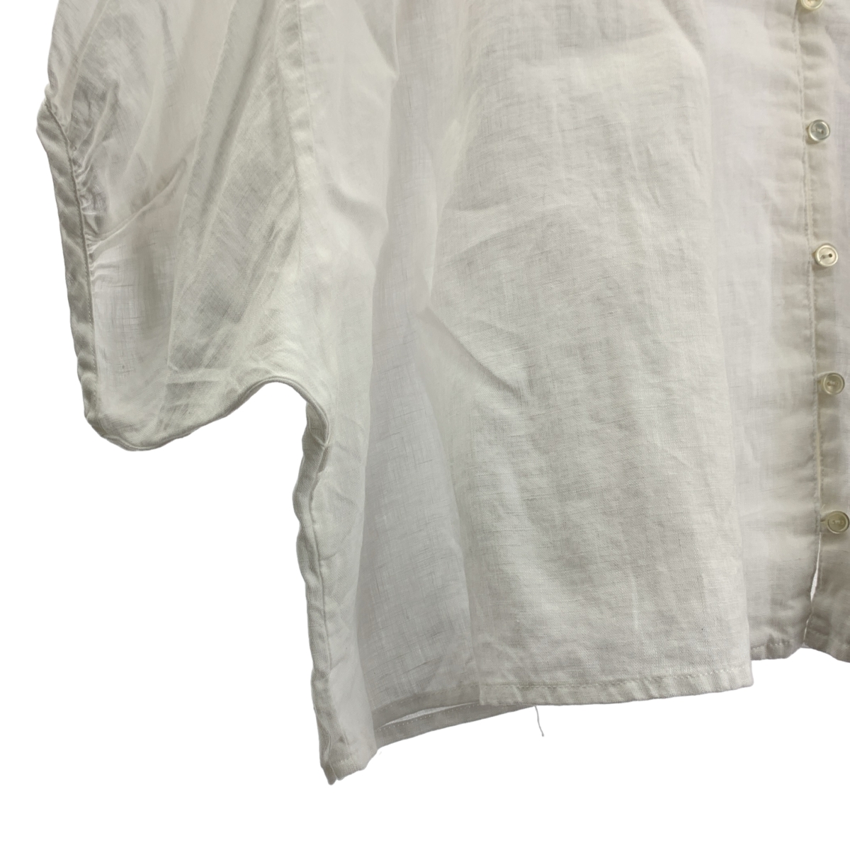 nest robe / ネストローブ リネン フリルカラー ギャザー ボリューム シャツ ブラウス