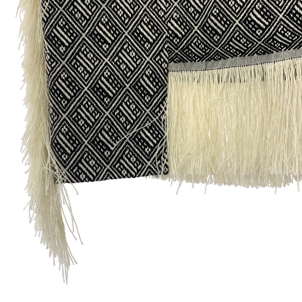 Mame Kurogouchi / マメクロゴウチ ジャガード フリンジ バックジップ スカート / 裏地付き