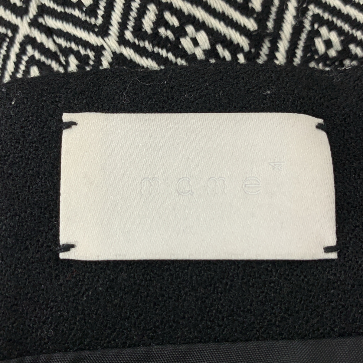 Mame Kurogouchi / マメクロゴウチ ジャガード フリンジ バックジップ スカート / 裏地付き