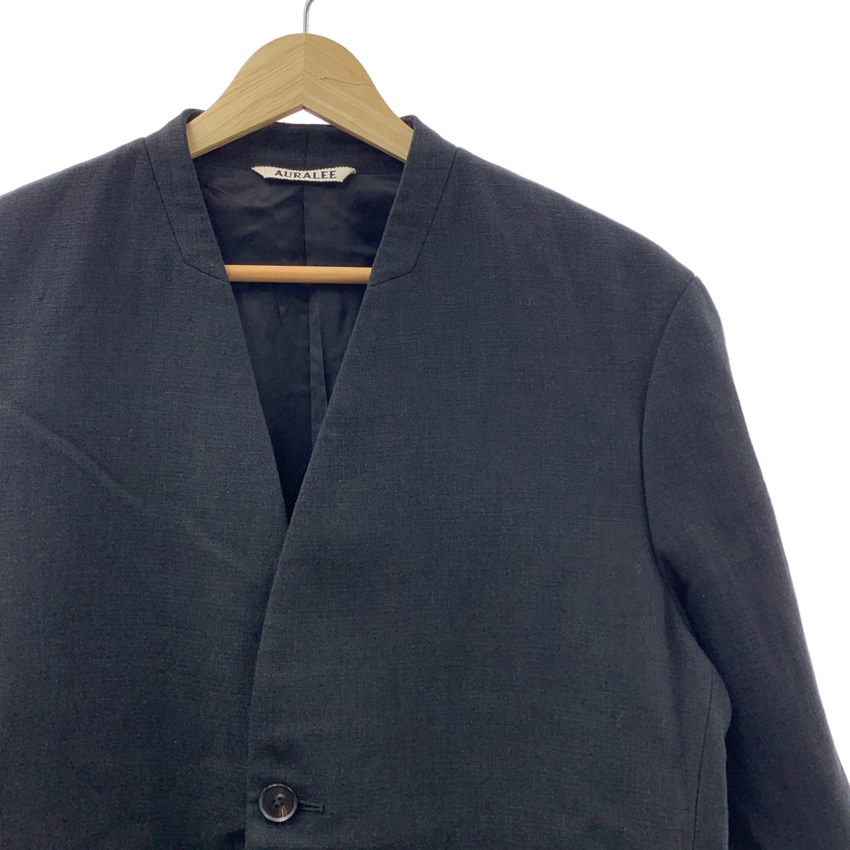 AURALEE / オーラリー DOUBLE CLOTH LINEN NO COLLAR JACKET ダブルクロス リネン ノーカラー ジャケット