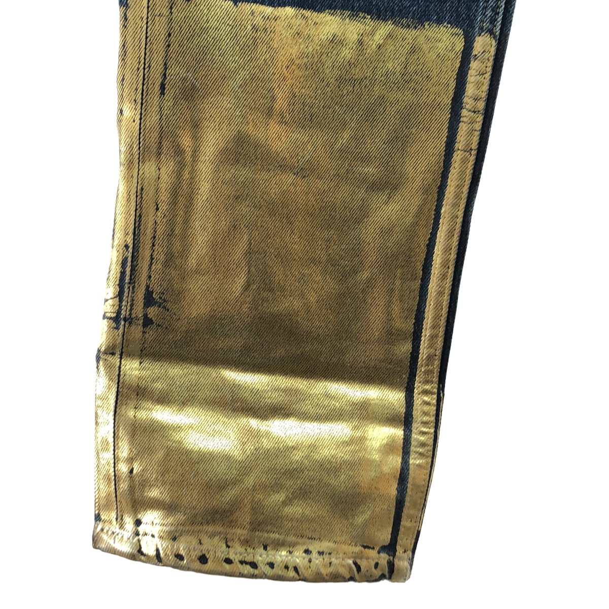 LOEWE / ロエベ Gold Cuff Fisherman Jeans / ロゴ レザーパッチ ゴールドカフ フィッシャーマンジーンズ デニムパンツ