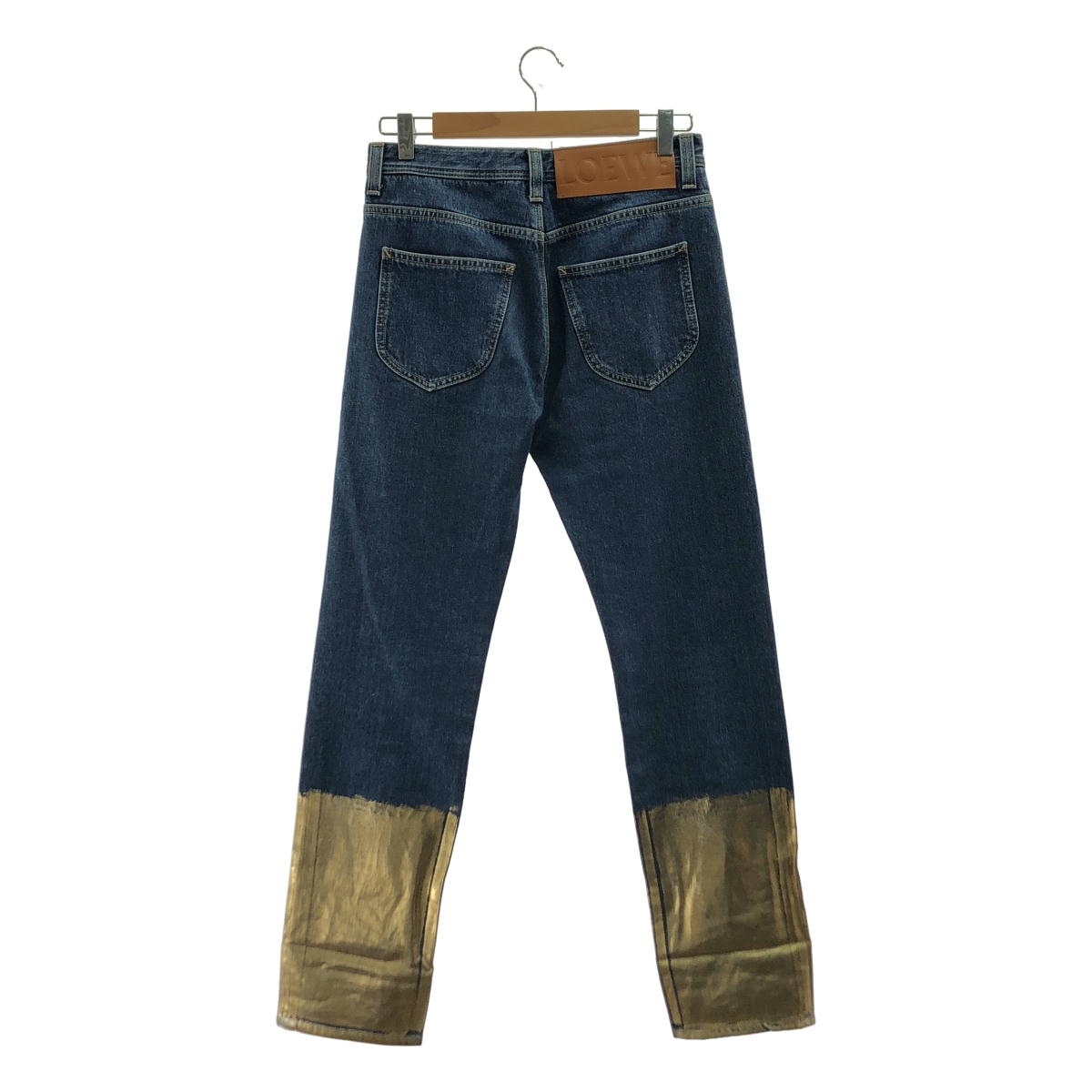 LOEWE / ロエベ Gold Cuff Fisherman Jeans / ロゴ レザーパッチ ゴールドカフ フィッシャーマンジーンズ デニムパンツ