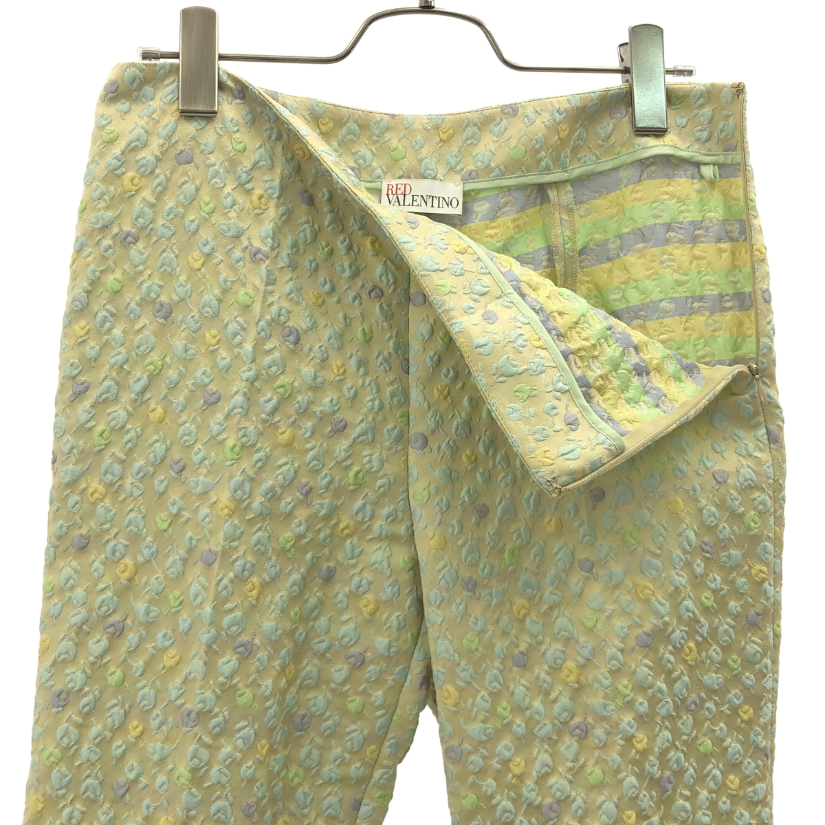RED VALENTINO / レッドヴァレンティノ フラワー ジャガード サイドジップ スラックス パンツ