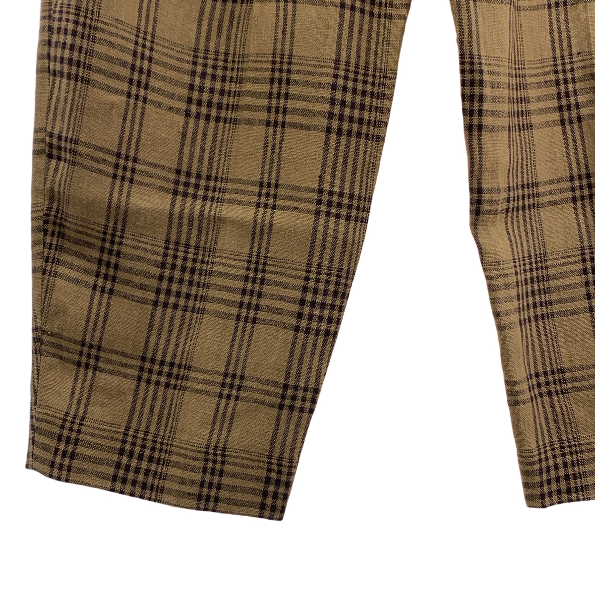 Cristaseya / クリスタセヤ チェック リネン 2タック ハイウエストパンツ