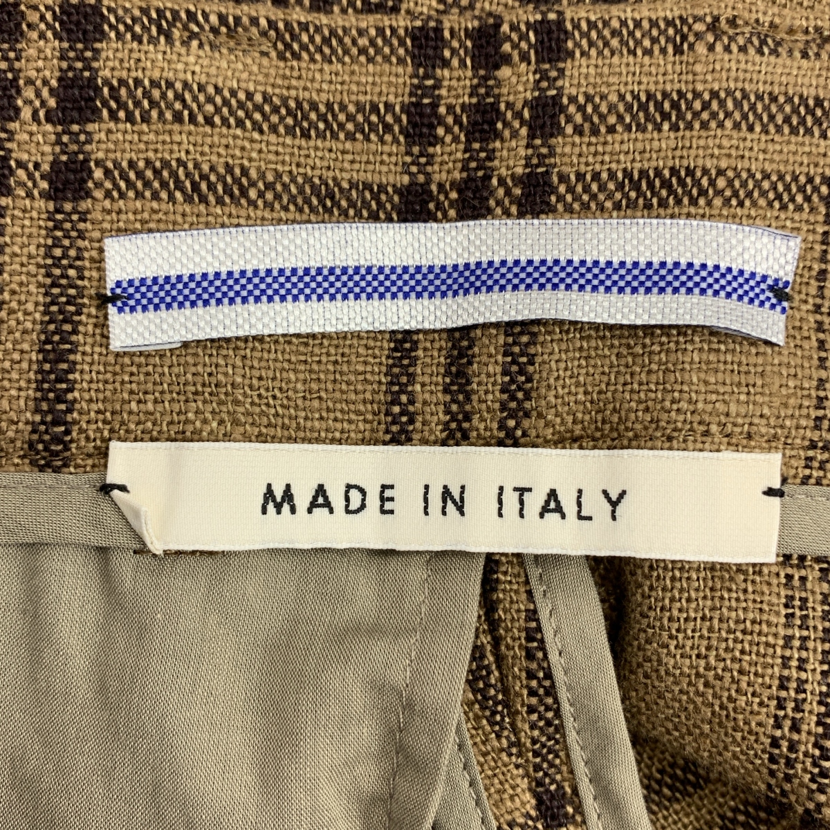 Cristaseya / クリスタセヤ チェック リネン 2タック ハイウエストパンツ