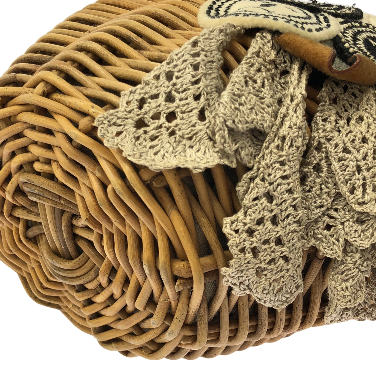 ebagos / エバゴス ワッペン レース カゴバッグ