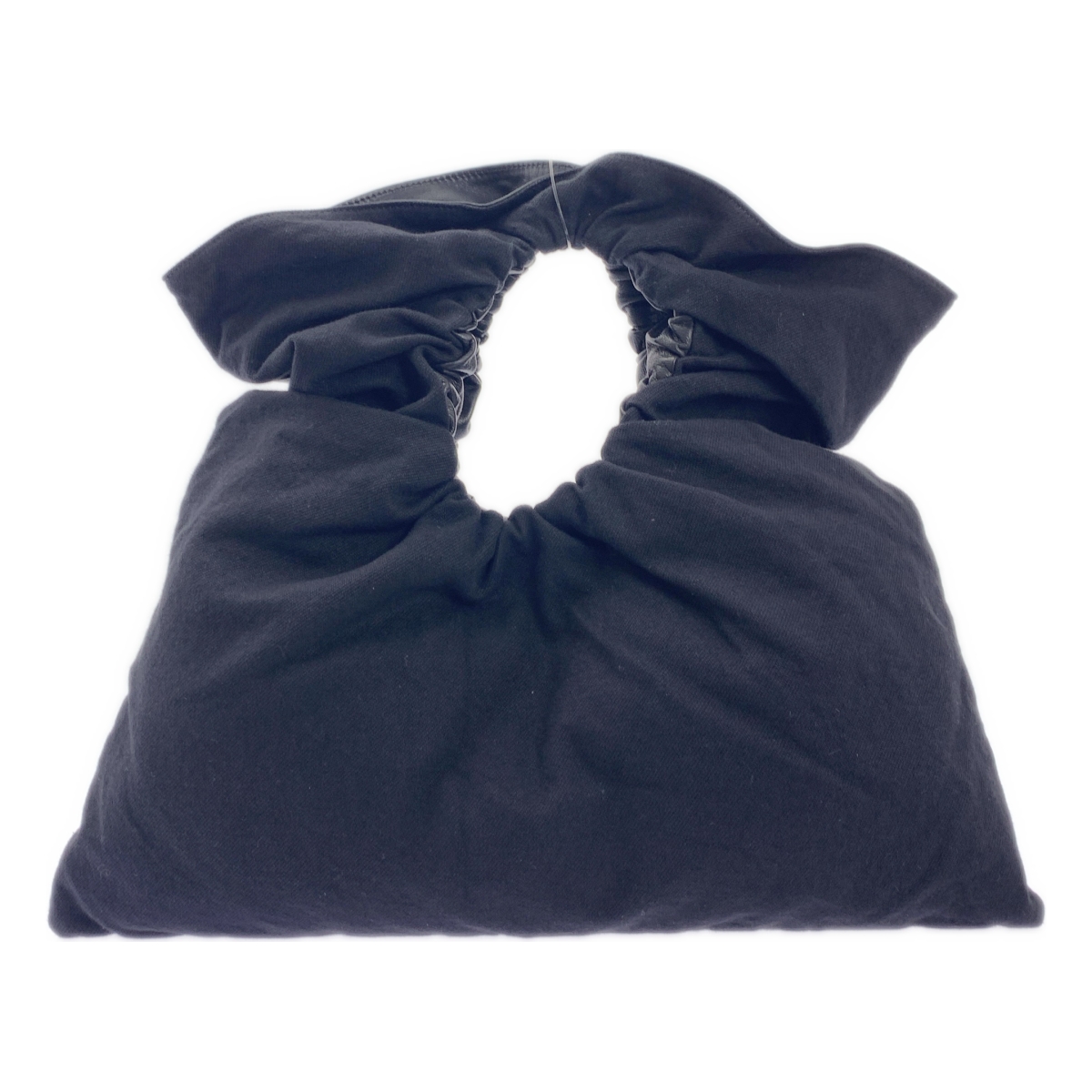 Y's / ワイズヨウジヤマモト 牛革 カウレザー 異素材 切替 ギャザー クラッチ ハンドバッグ