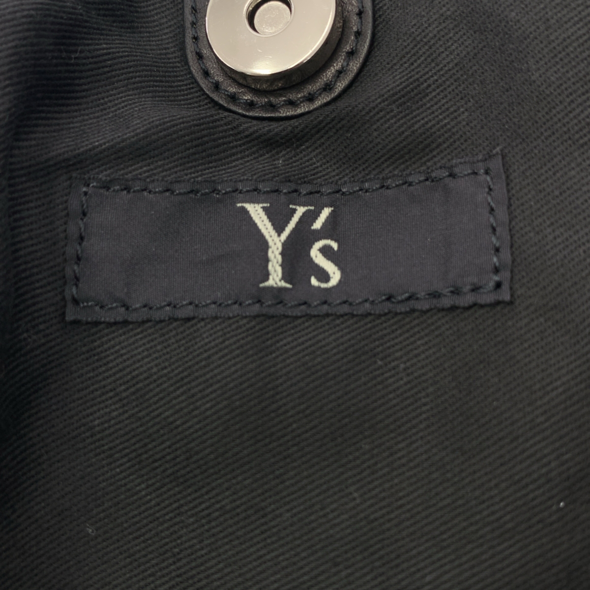 Y's / ワイズヨウジヤマモト 牛革 カウレザー 異素材 切替 ギャザー クラッチ ハンドバッグ