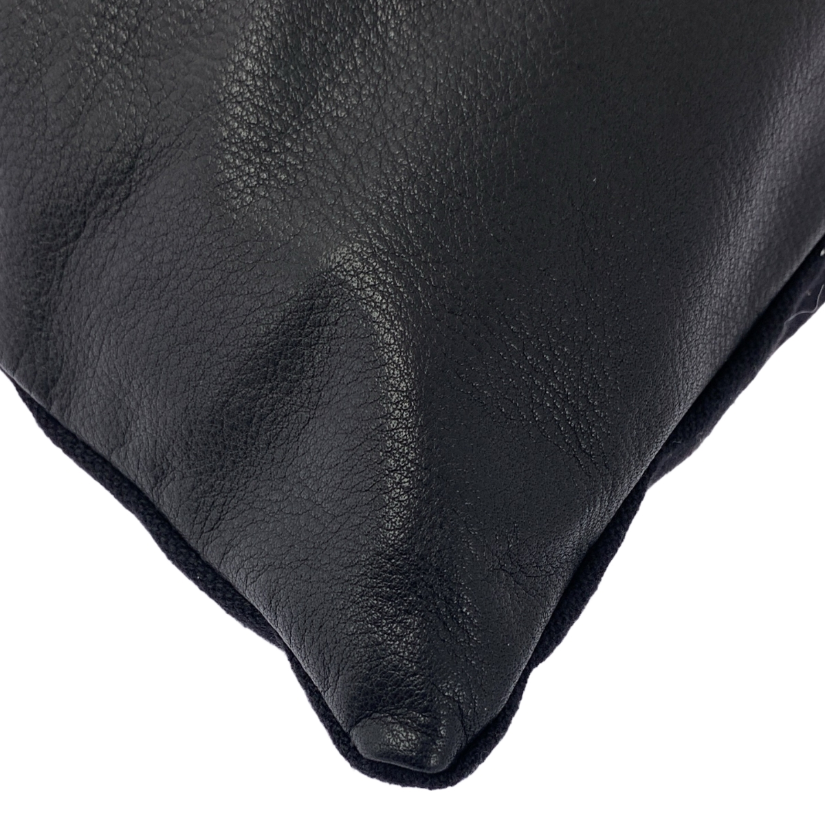 Y's / ワイズヨウジヤマモト 牛革 カウレザー 異素材 切替 ギャザー クラッチ ハンドバッグ