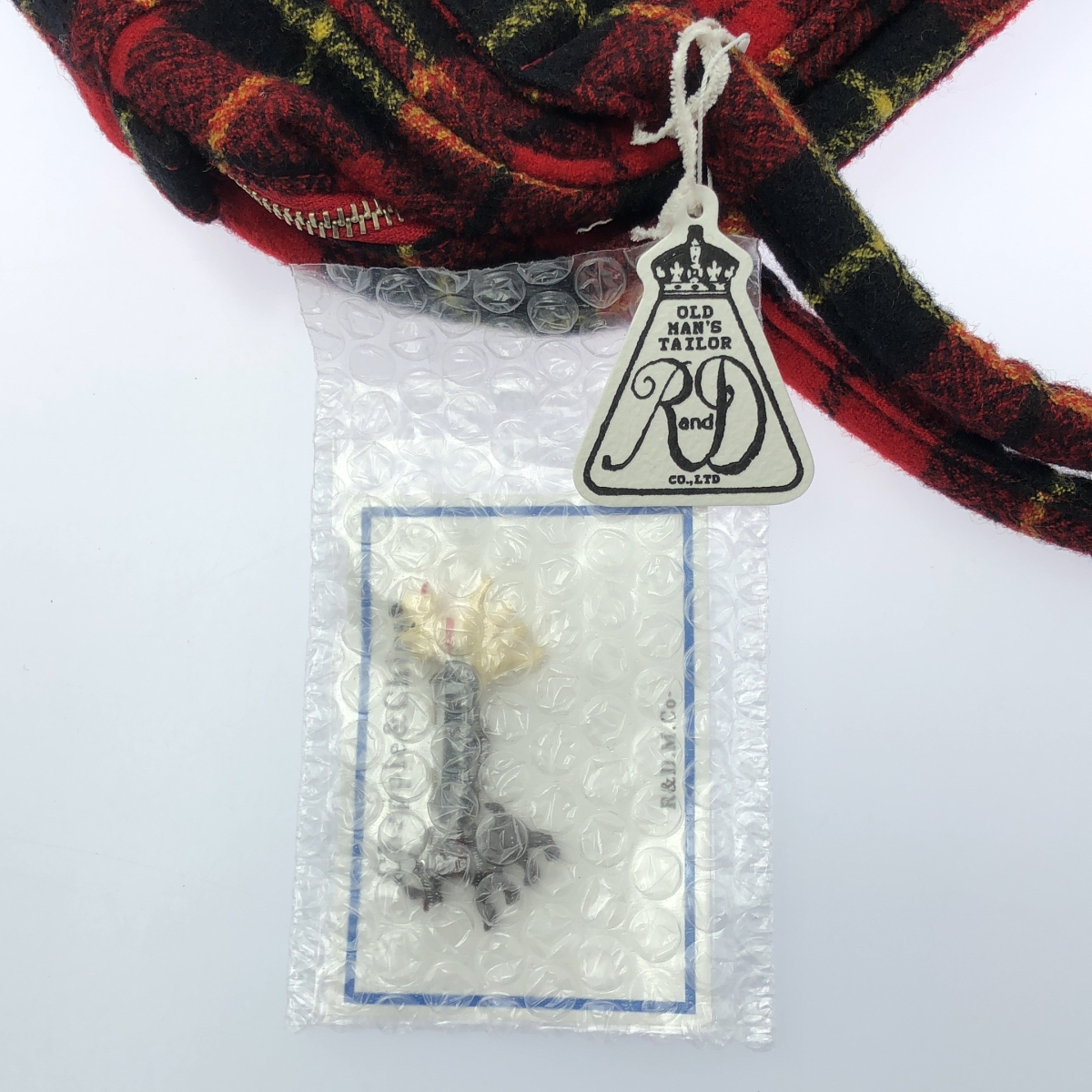 R&D.M.Co / オールドマンズテーラー WOOL TARTAN CHECK BOSTON BAG ウール タータンチェック ボストンバッグ ブローチ付き