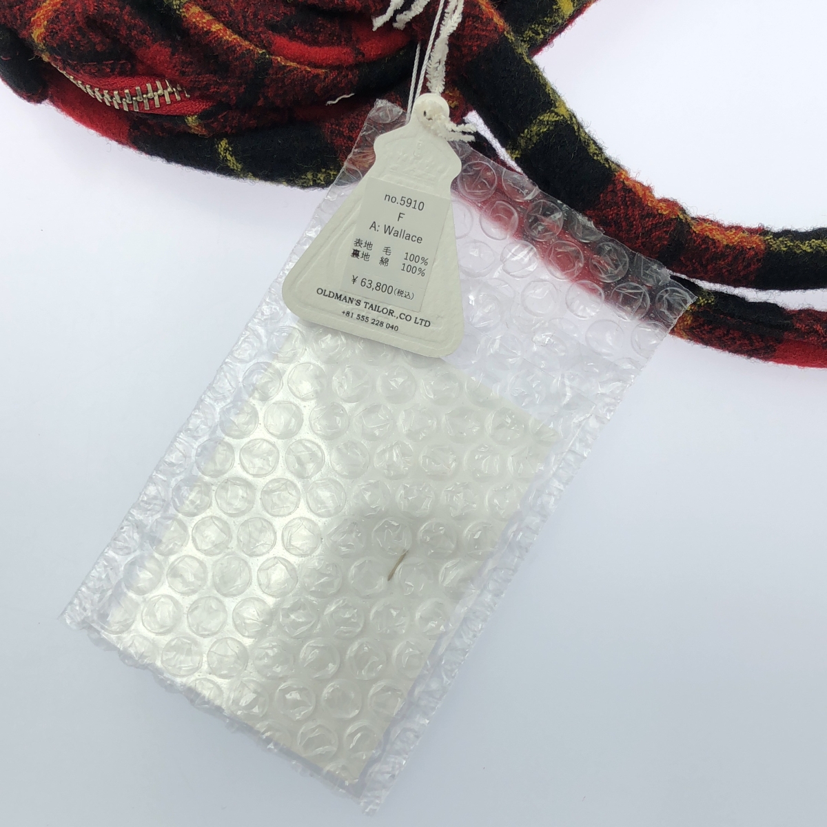 R&D.M.Co / オールドマンズテーラー WOOL TARTAN CHECK BOSTON BAG ウール タータンチェック ボストンバッグ ブローチ付き