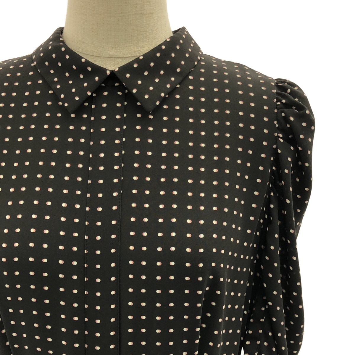 その他 総柄 ドット ギャザースリーブ ドレス ワンピース / インナー付き