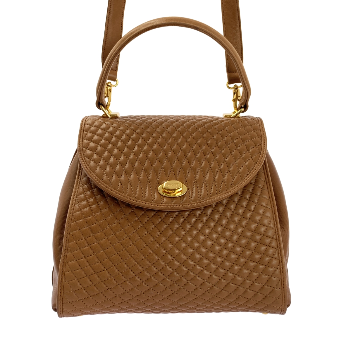 BALLY / バリー 2way ショルダー付き レザー キルティング ハンドバッグ