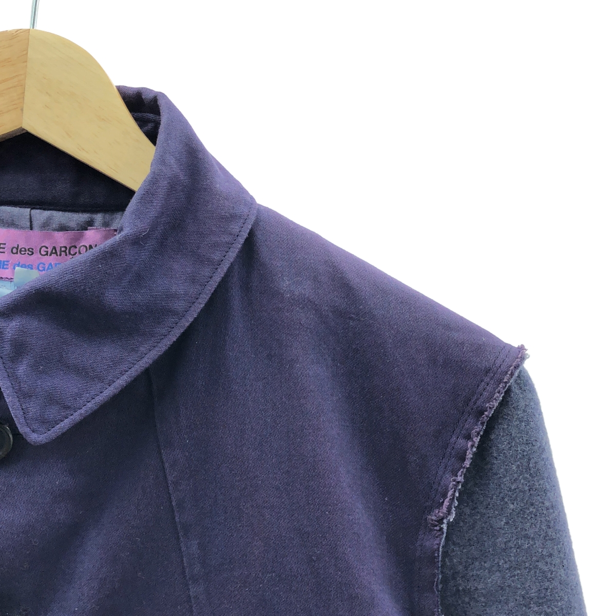 COMME des GARCONS COMME des GARCONS / コムコム 製品染め 袖ウール切替 コットン ショートジャケット