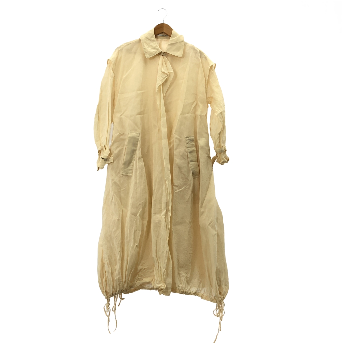 その他 オーバーシルエット オーガンジー ベルテッド コート