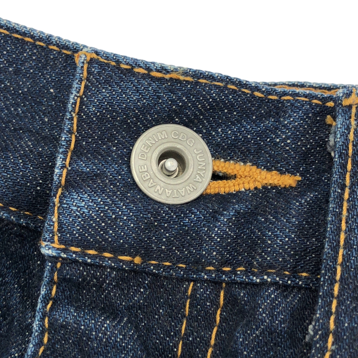 JUNYA WATANABE COMME des GARCONS / ジュンヤワタナベ 異素材 切替 再構築  ドッキング レザーパッチ カットオフ デニム スカート