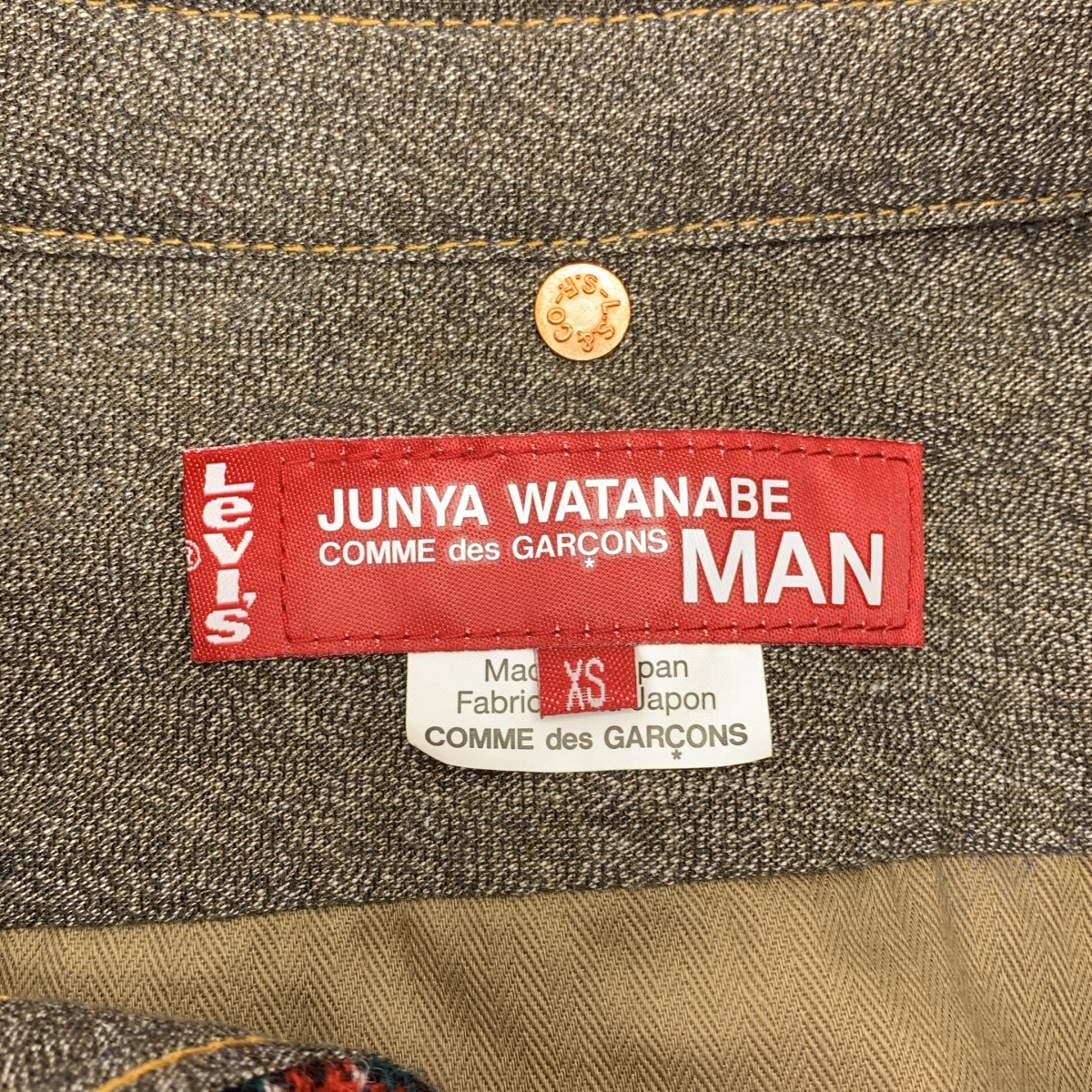 JUNYA WATANABE COMME des GARCONS MAN / ジュンヤワタナベコムデギャルソンマン × Levi's リーバイスコラボ ウール ヨーク切替 エルボーパッチ シャツ