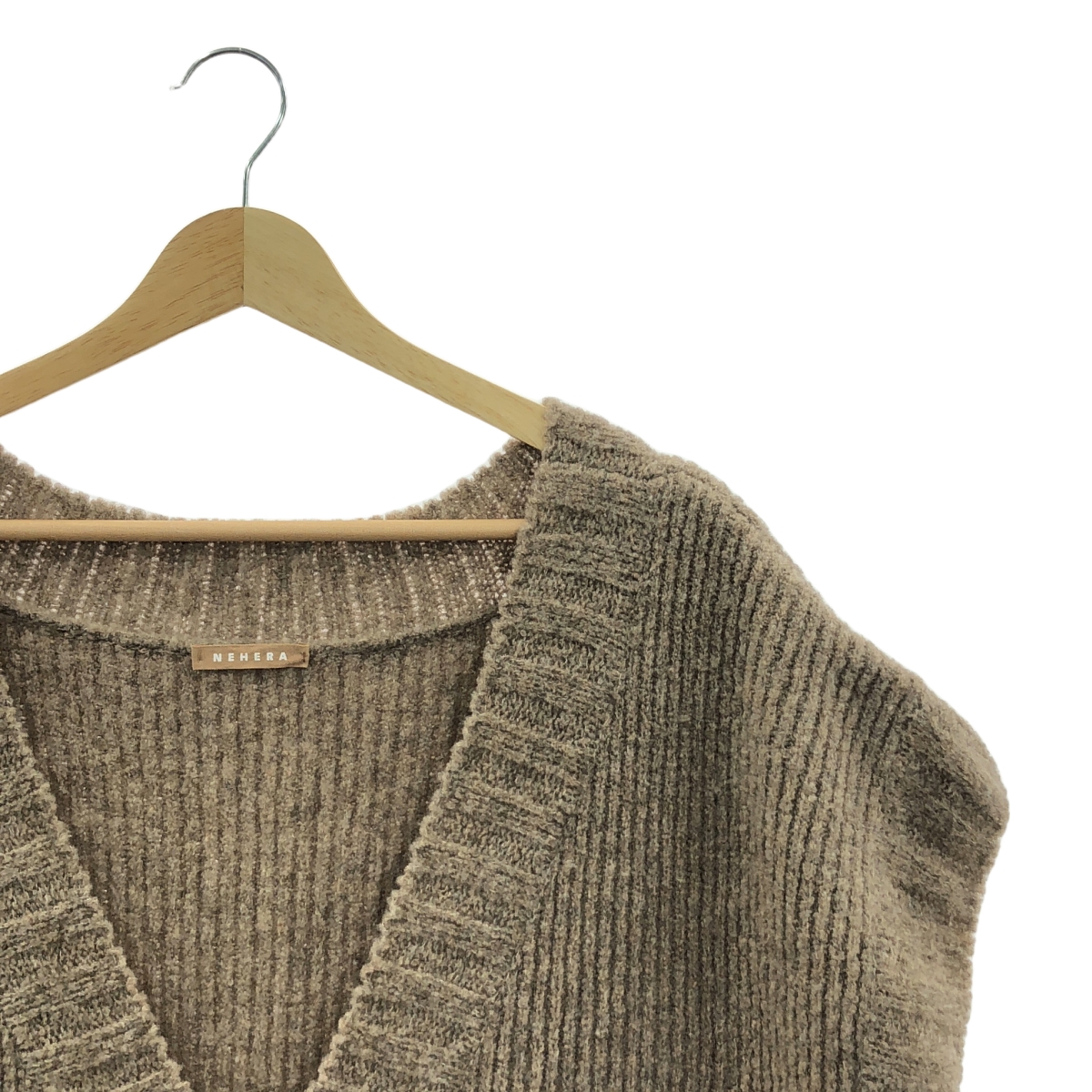 NEHERA / ネヘラ ウール ナイロン Vネック ノースリーブ ロング ニット