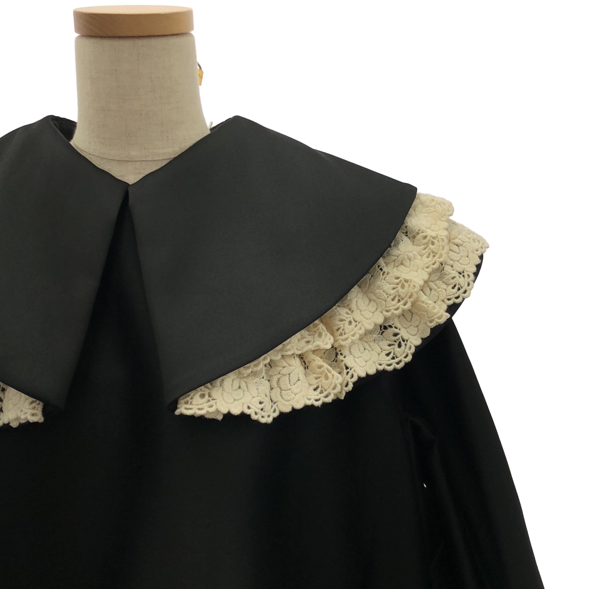 COMME des GARCONS COMME des GARCONS / コムコム レース装飾 ビッグカラー ポケット付き オーバー ドレス ワンピース