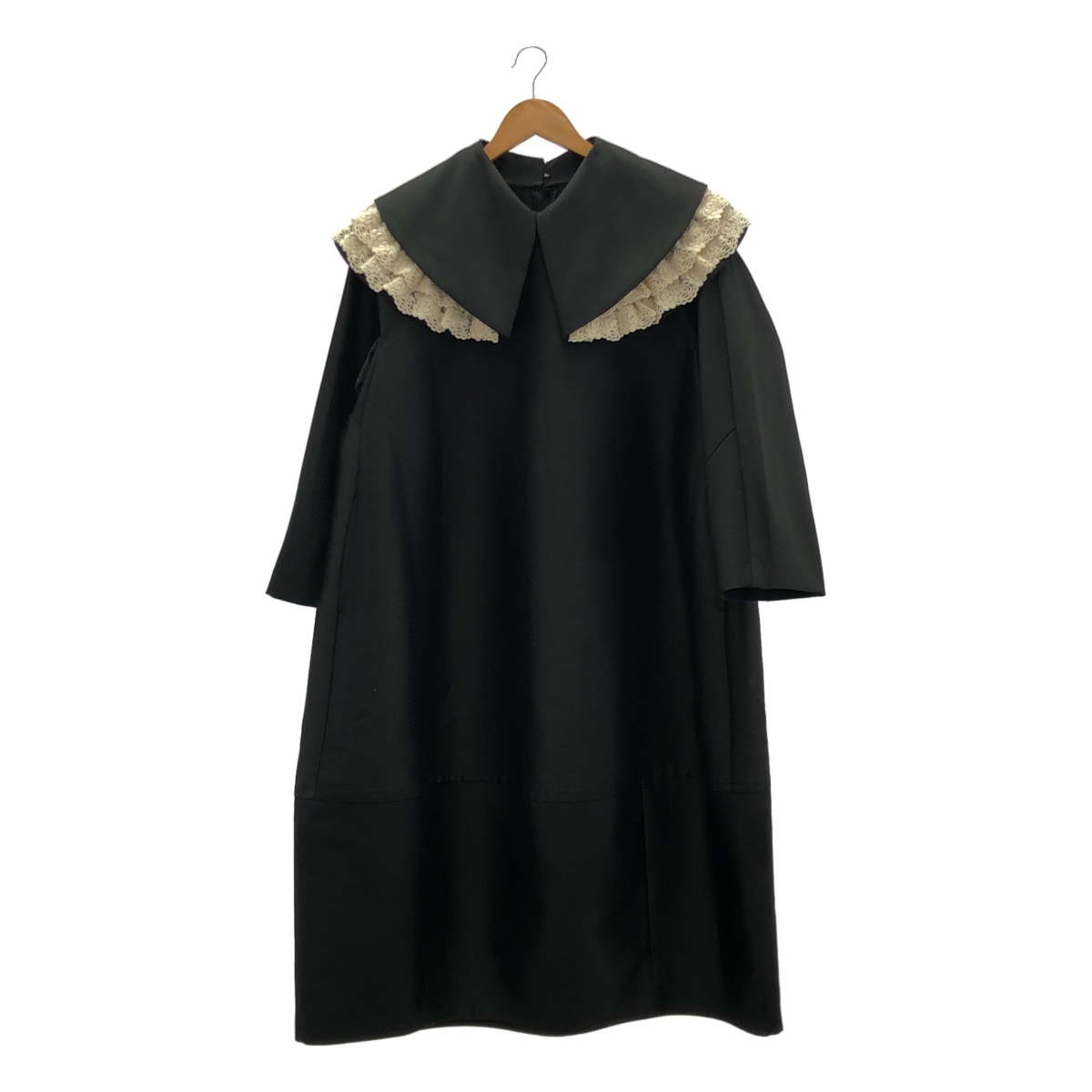 COMME des GARCONS COMME des GARCONS / コムコム レース装飾 ビッグカラー ポケット付き オーバー ドレス ワンピース