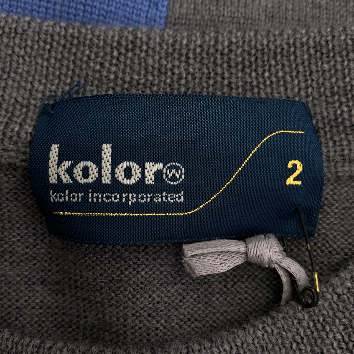 kolor / カラー ロゴ ダブルネック ドッキング ニット