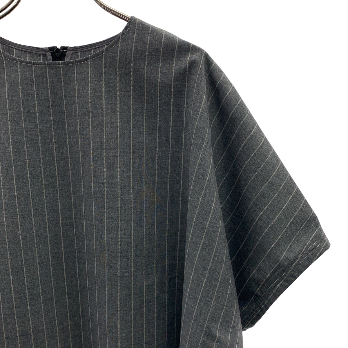 sulvam / サルバム ストライプ カットオフ ショート オーバー シャツ カットソー