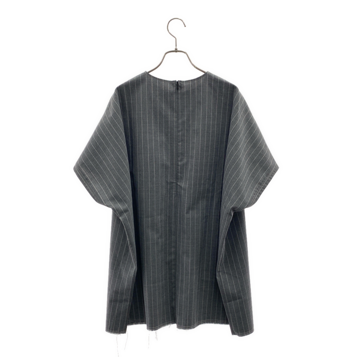 sulvam / サルバム ストライプ カットオフ ショート オーバー シャツ カットソー