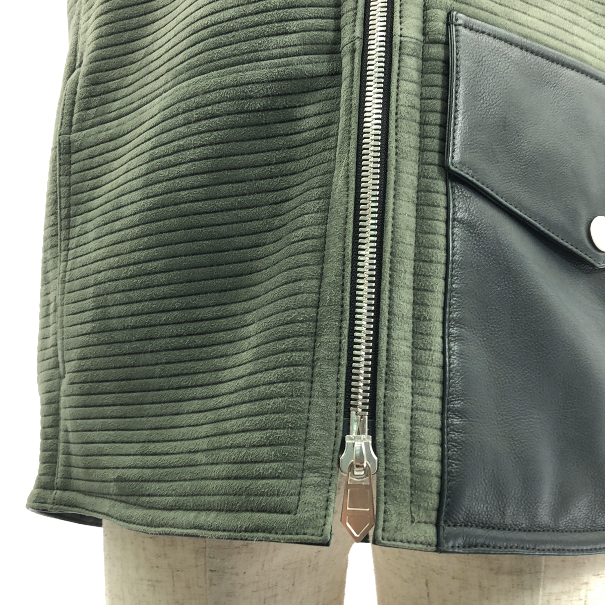 HERMES / エルメス ムートン レザー セリエボタン ボア ベスト