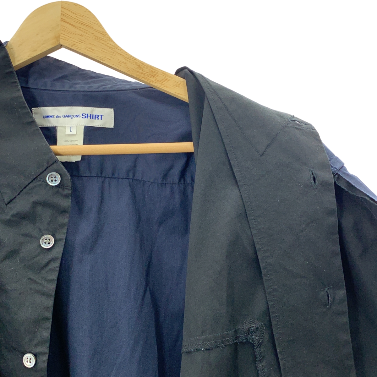 COMME des GARCONS SHIRT / コムデギャルソンシャツ 2次元 ドッキング カットオフ 半袖シャツ