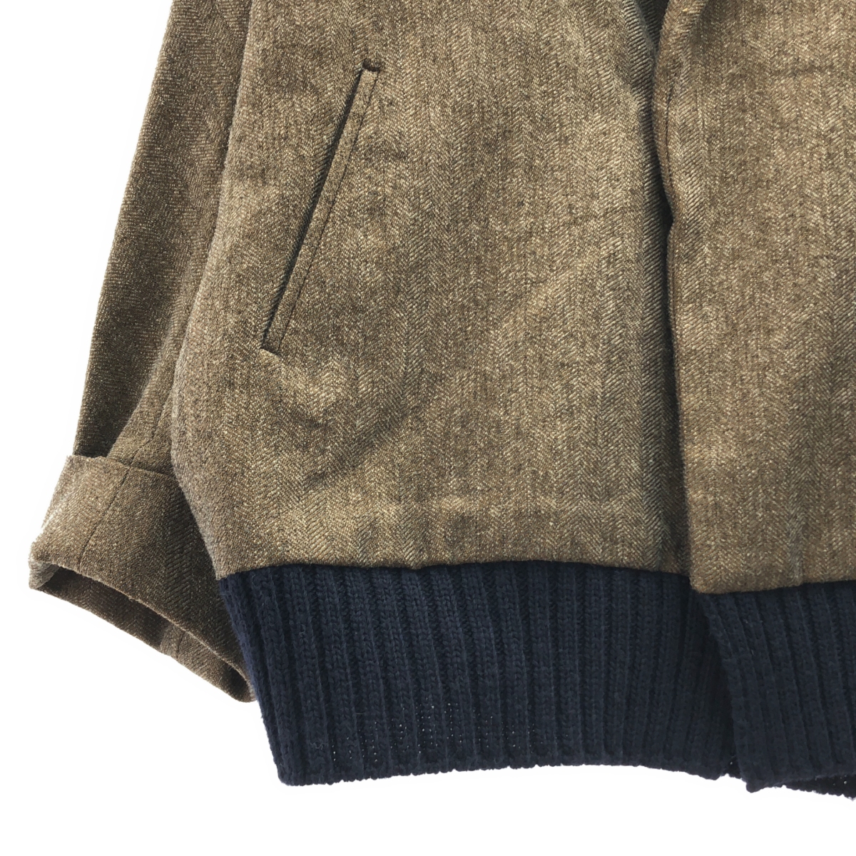 kolor / カラー ラギット ヘリンボーン ニット ドッキング ジャケット