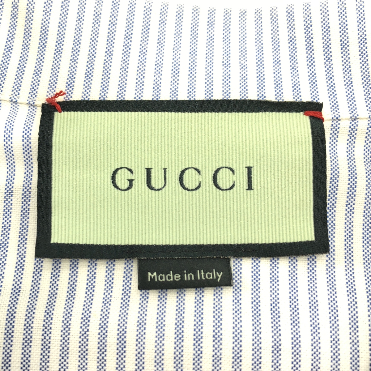 GUCCI / グッチ LES POMMES ストライプ オープンカラーシャツ