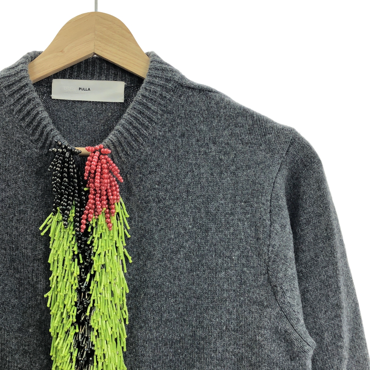 TOGA PULLA / トーガプルラ ビーズ フリンジ ニット カーディガン
