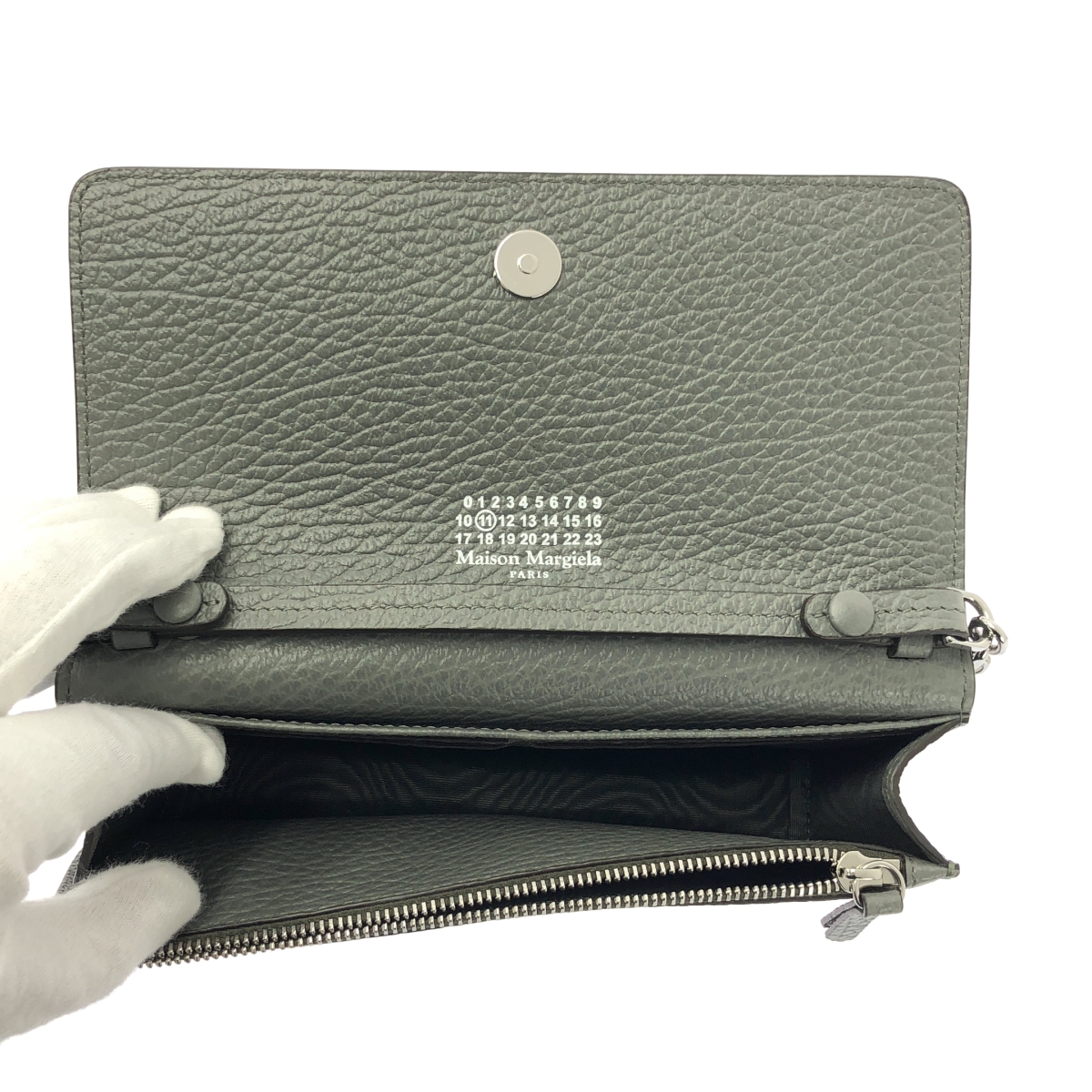 Maison Margiela / メゾンマルジェラ グレインレザー チェーン ロングウォレット