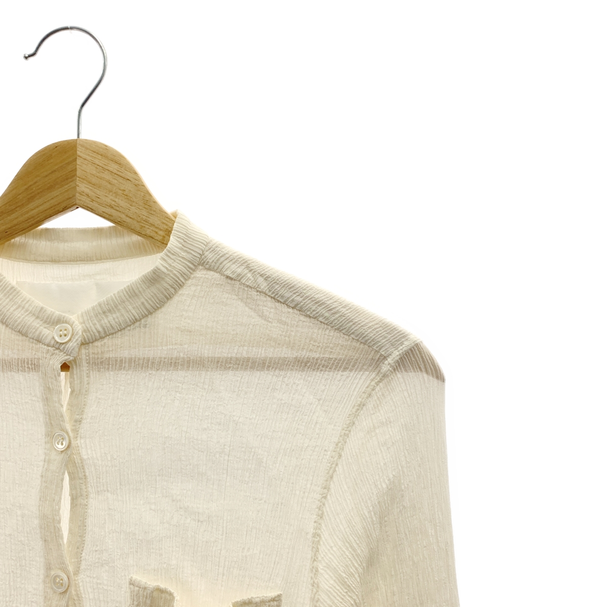 Whim Gazette / ウィムガゼット シワ加工 シルクコットン ブラウス