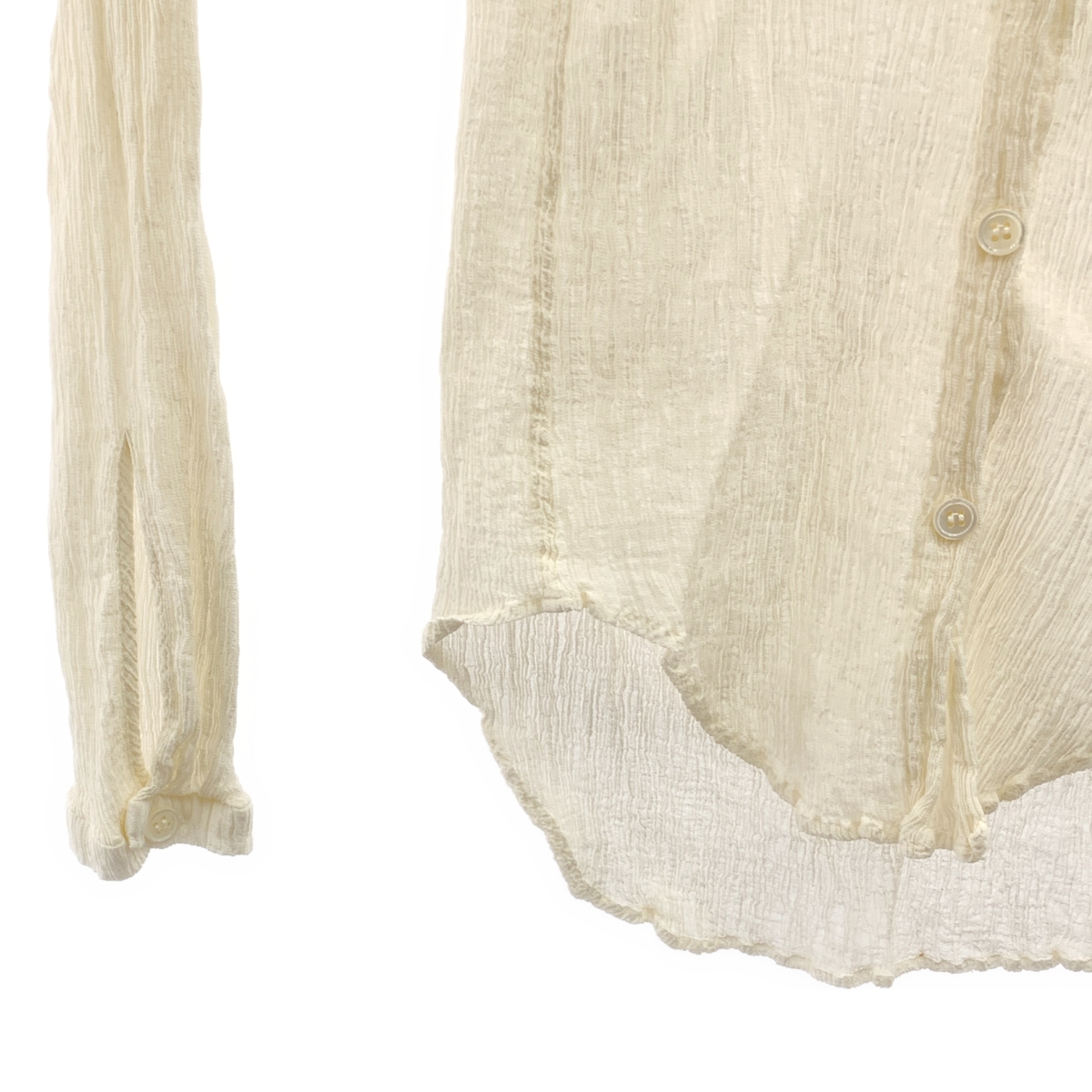 Whim Gazette / ウィムガゼット シワ加工 シルクコットン ブラウス