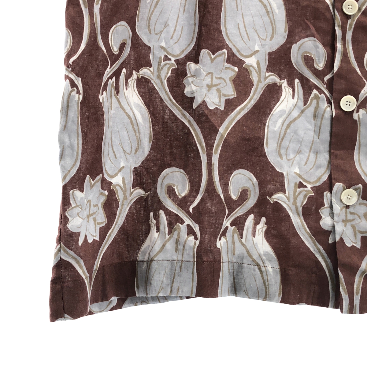 VALENTINO / ヴァレンティノ リネン フラワープリント オープンカラーシャツ