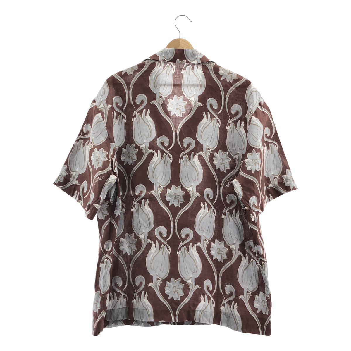 VALENTINO / ヴァレンティノ リネン フラワープリント オープンカラーシャツ