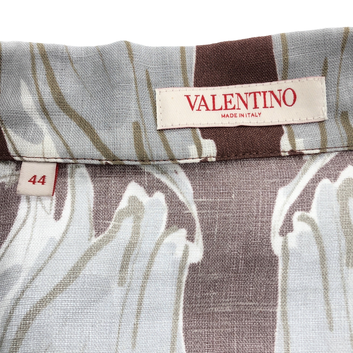 VALENTINO / ヴァレンティノ リネン フラワープリント オープンカラーシャツ